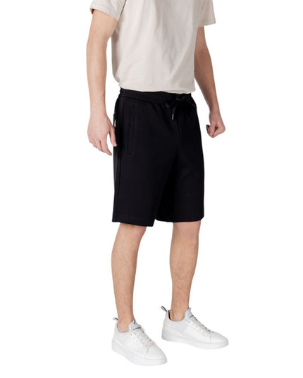Armani Exchange Black Cotton Bermuda Shorts