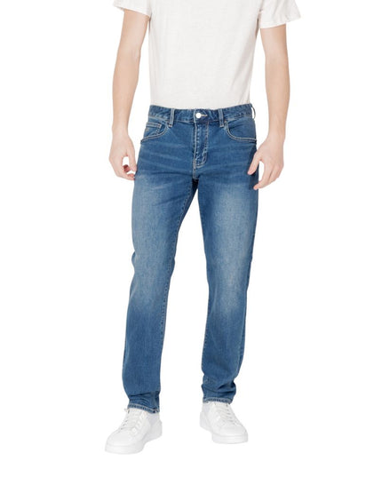 Armani Exchange Blue Cotton Skinny Jeans