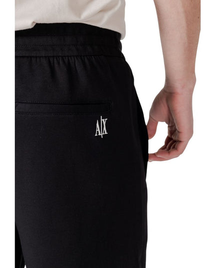 Armani Exchange Black Cotton Bermuda Shorts
