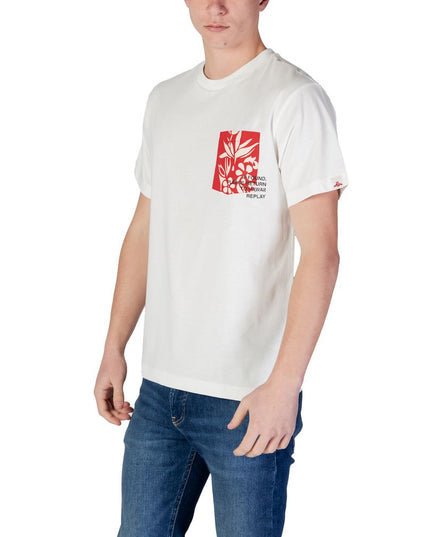 Replay White Cotton T-Shirt