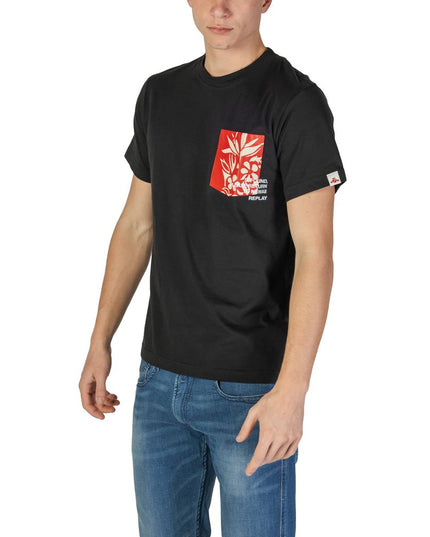 Replay Black Cotton T-Shirt