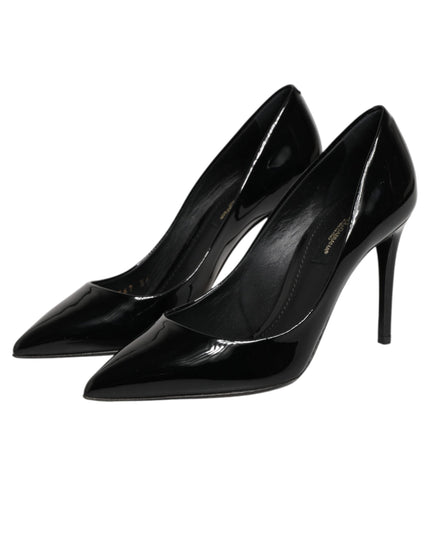 Dolce & Gabbana Black Leather Stiletto Heels Pumps Shoes