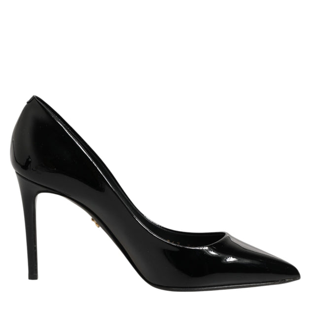Dolce & Gabbana Black Leather Stiletto Heels Pumps Shoes