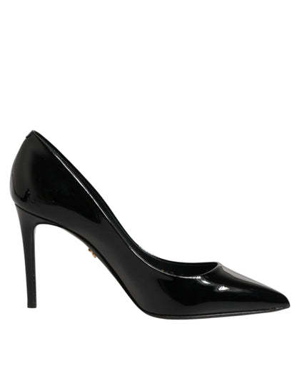 Dolce & Gabbana Black Leather Stiletto Heels Pumps Shoes