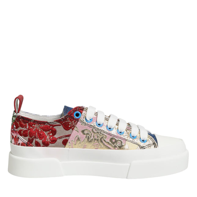 Dolce & Gabbana Multicolor Patchwork Low Top Sneakers Shoes