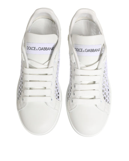 Dolce & Gabbana White Mesh Inserts Low Top Sneakers Shoes