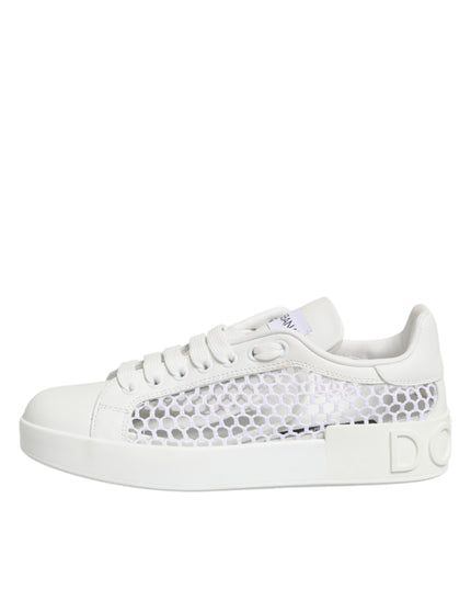 Dolce & Gabbana White Mesh Inserts Low Top Sneakers Shoes