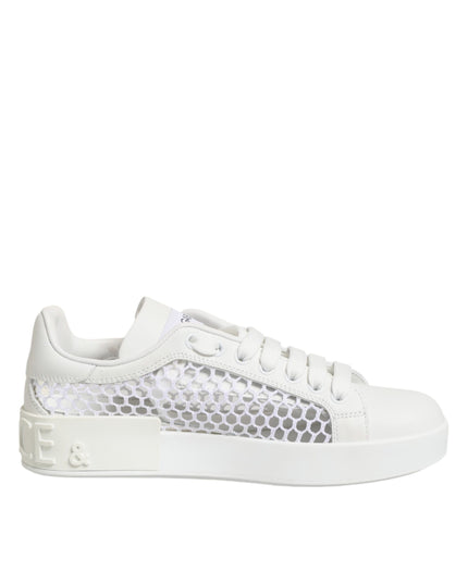 Dolce & Gabbana White Mesh Inserts Low Top Sneakers Shoes