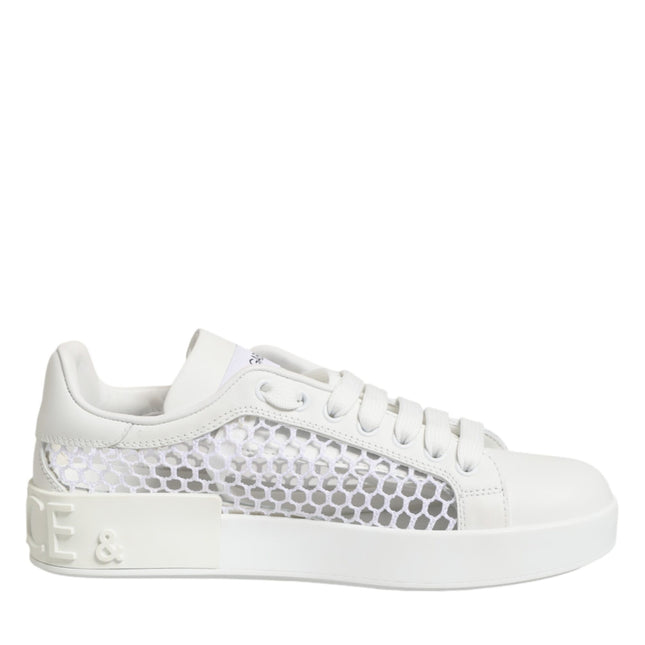 Dolce & Gabbana White Mesh Inserts Low Top Sneakers Shoes