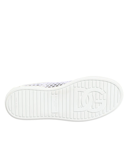 Dolce & Gabbana White Mesh Inserts Low Top Sneakers Shoes