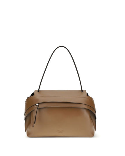 Tod's Brown Calf Leather Bos Taurus Shoulder Bag