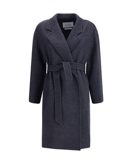 Max Mara Blue Fleece Wool Coat