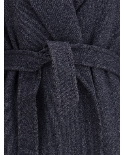 Max Mara Blue Fleece Wool Coat