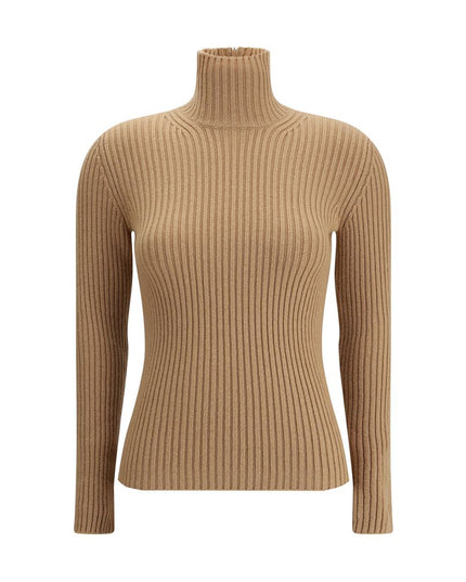 Max Mara Beige Wool Long Sleeve T-Shirt