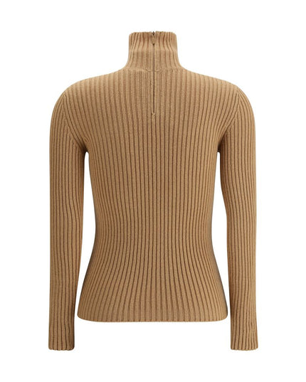 Max Mara Beige Wool Long Sleeve T-Shirt