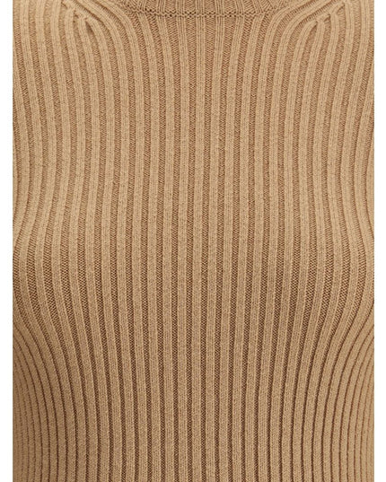 Max Mara Beige Wool Long Sleeve T-Shirt