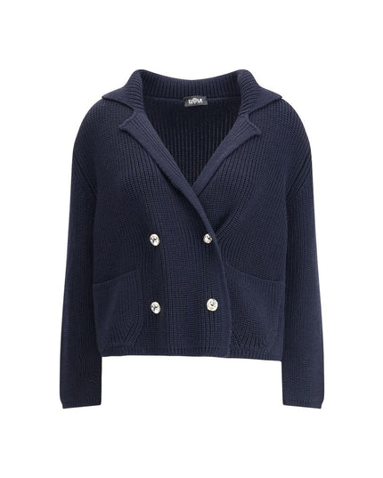Ella Blue Merino Wool Cardigan