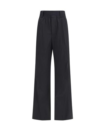 ALAINPAUL Black Fleece Wool Casual Pants