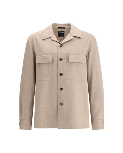 ZEGNA Beige Cashmere Coat
