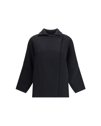 Ella Black Merino Wool Coat
