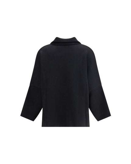 Ella Black Merino Wool Coat