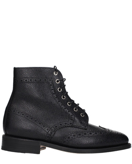 Thom Browne Black Leather Ankle Boots