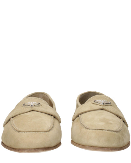 Prada Beige Leather Slip-On Loafers