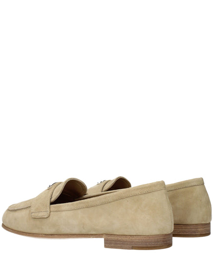 Prada Beige Leather Slip-On Loafers