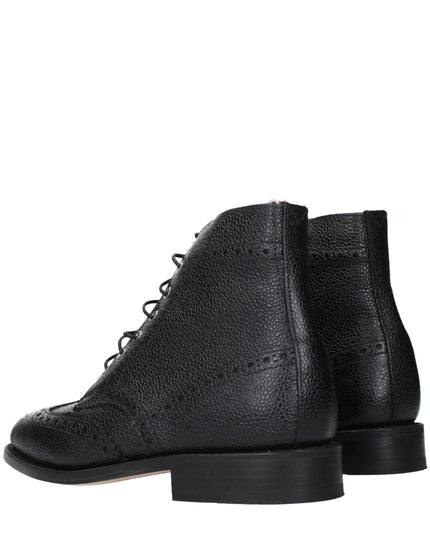 Thom Browne Black Leather Ankle Boots