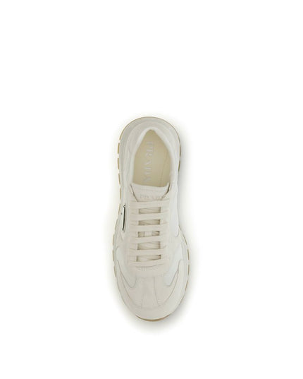 Prada Cream Recycled Polyamide Athletic Sneakers