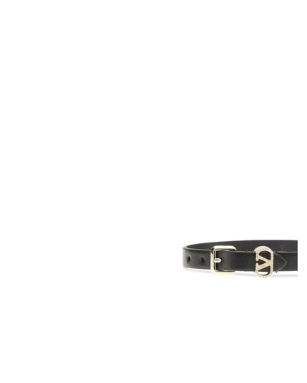 Valentino Garavani Black Calf Leather Bos Taurus Bracelet