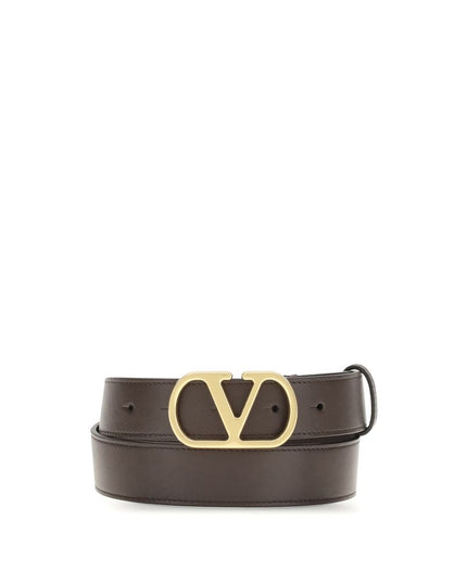 Valentino Garavani Brown Calf Leather Bos Taurus Regular Belt