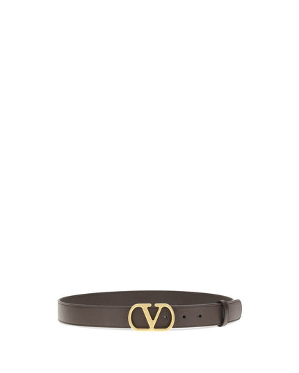 Valentino Garavani Brown Calf Leather Bos Taurus Regular Belt