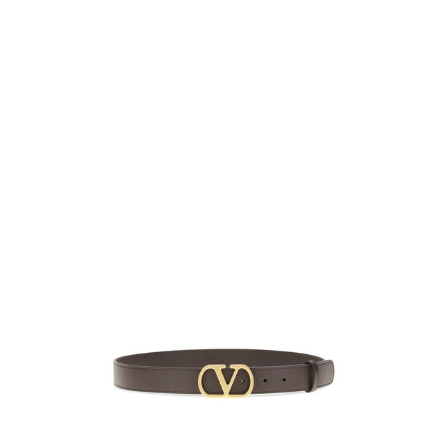 Valentino Garavani Brown Calf Leather Bos Taurus Regular Belt