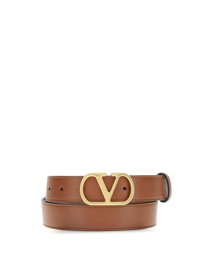 Valentino Garavani Beige Calf Leather Bos Taurus Regular Belt
