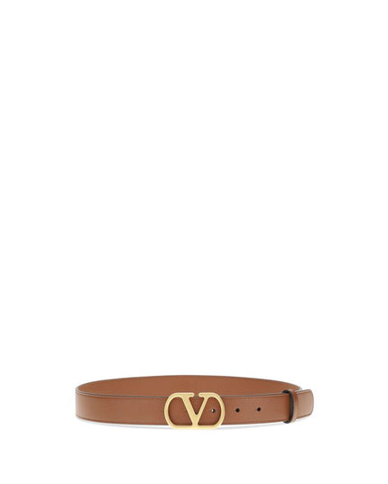Valentino Garavani Beige Calf Leather Bos Taurus Regular Belt