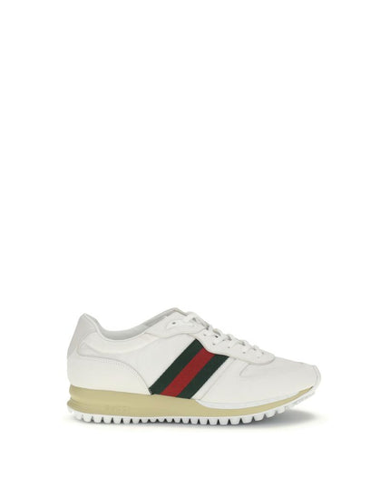Gucci White Polyamide Athletic Sneakers