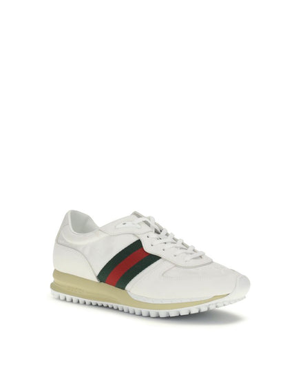 Gucci White Polyamide Athletic Sneakers