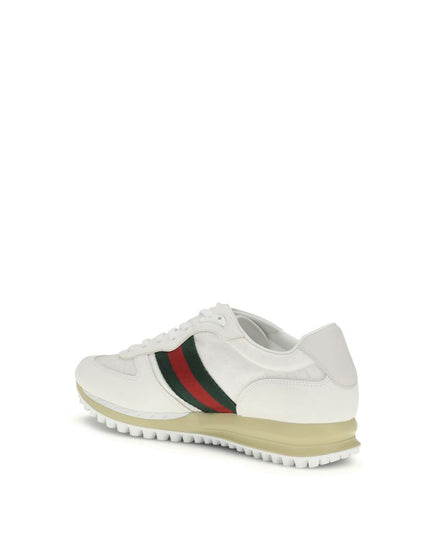 Gucci White Polyamide Athletic Sneakers