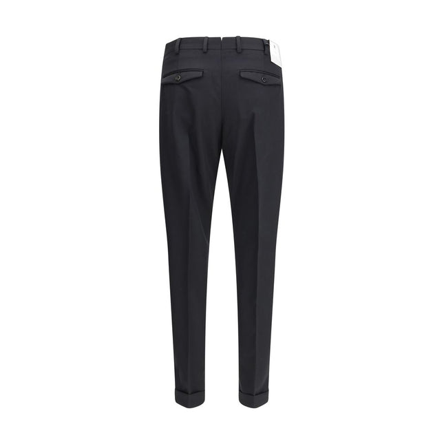 PT Torino Black Fleece Wool Casual Pants
