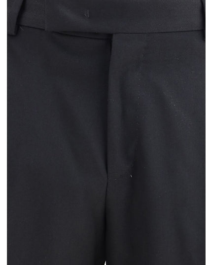 PT Torino Black Fleece Wool Casual Pants