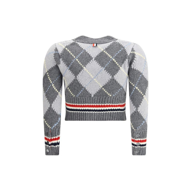Thom Browne Gray Fleece Wool Cardigan
