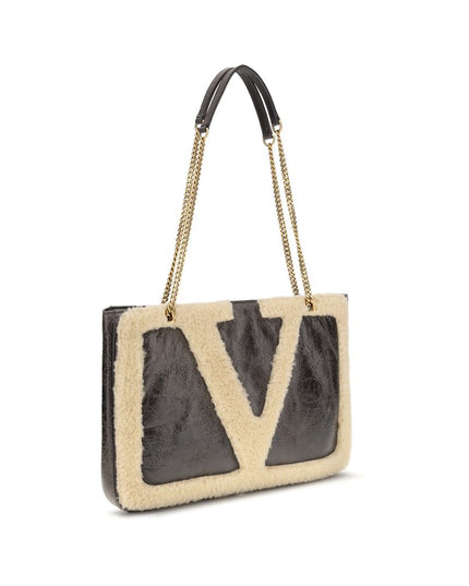 Valentino Garavani Black Lamb Ovis Aries Aries Shoulder Bag