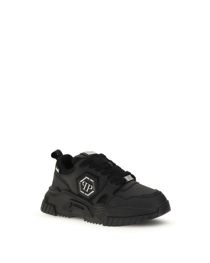 Philipp Plein Black Polyester Athletic Sneakers