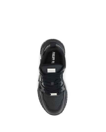 Philipp Plein Black Polyester Athletic Sneakers