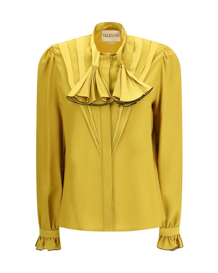 Valentino Yellow Silk Blouse