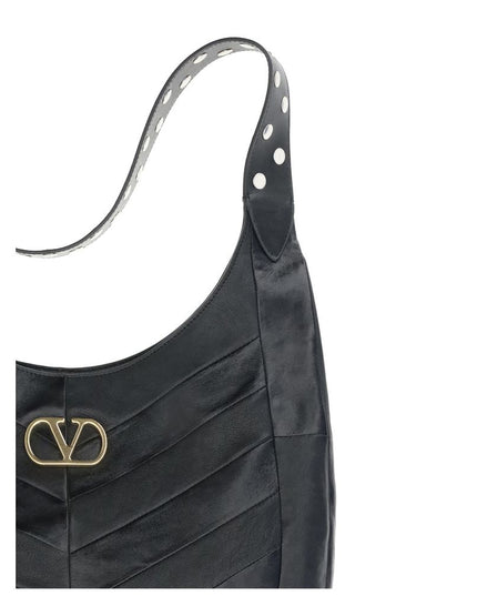Valentino Garavani Black Leather Shoulder Bag