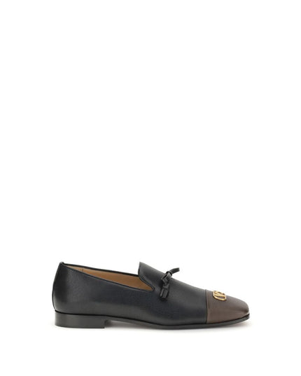 Valentino Garavani Black Goatskin Slip-On Loafers