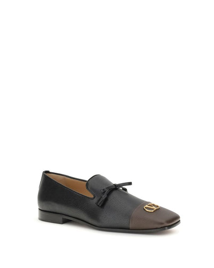 Valentino Garavani Black Goatskin Slip-On Loafers