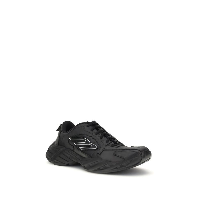 Balenciaga Black Calf Leather Bos Taurus Athletic Sneakers